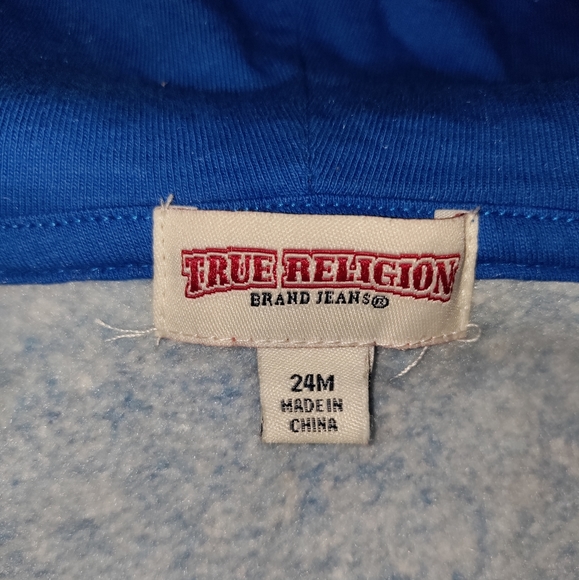 True Religion | Baby/ Kids Zip Up Hoodie Sweatshirt Marled Blue Size 24 months - Picture 4 of 10